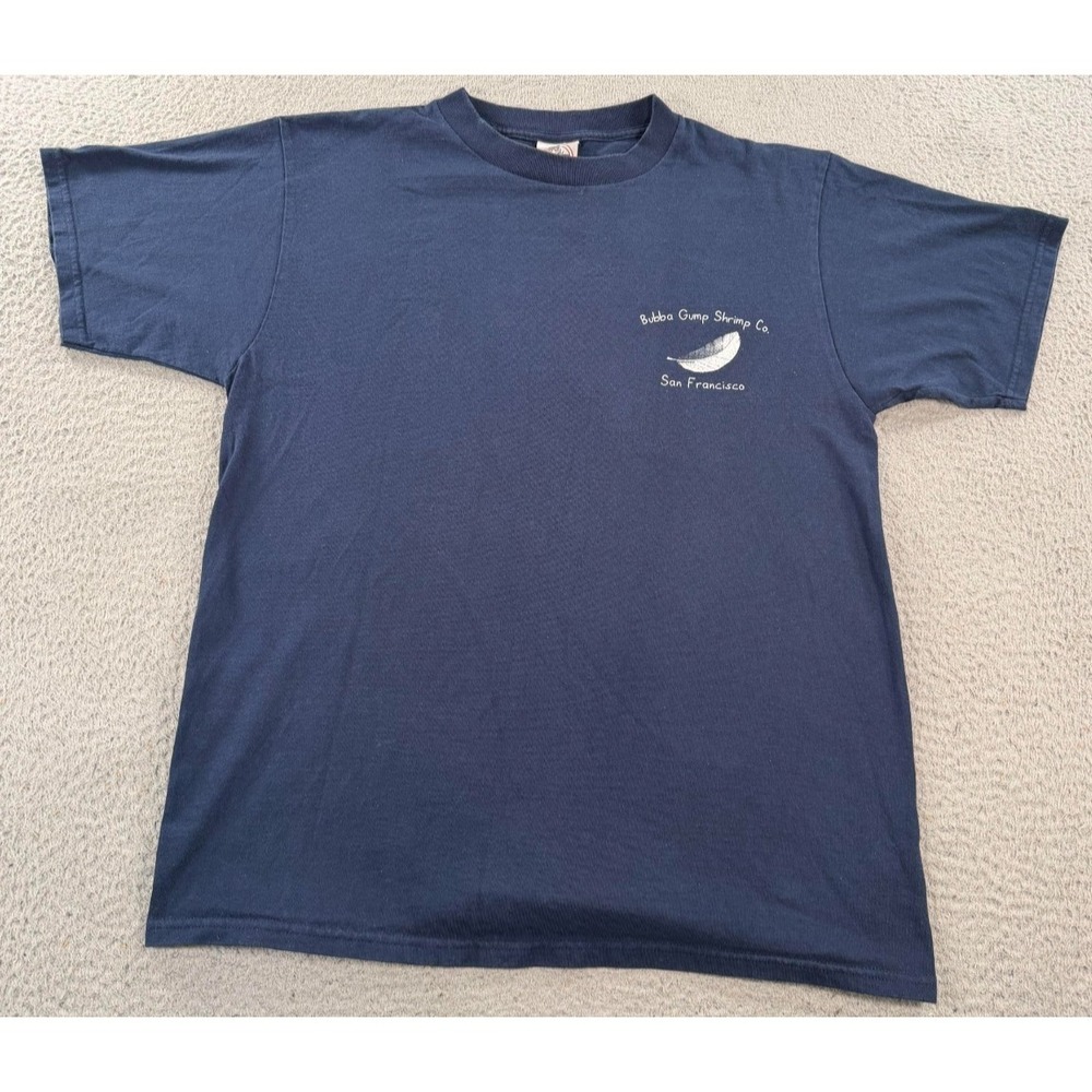 Vintage Bubba Gump Shrimp Co T-Shirt Men's Large Blue San Francisco Graphic‎ Tee